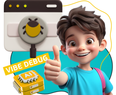 Тестирование & Vibe Debug. Охотники за багами - КИБЕРшкола программирования для детей, компьютерные курсы для школьников, начинающих и подростков - KIBERone г. Одинцово