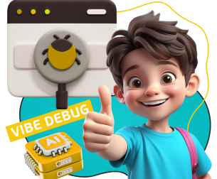 Тестирование & Vibe Debug. Охотники за багами - КИБЕРшкола программирования для детей, компьютерные курсы для школьников, начинающих и подростков - KIBERone г. Одинцово